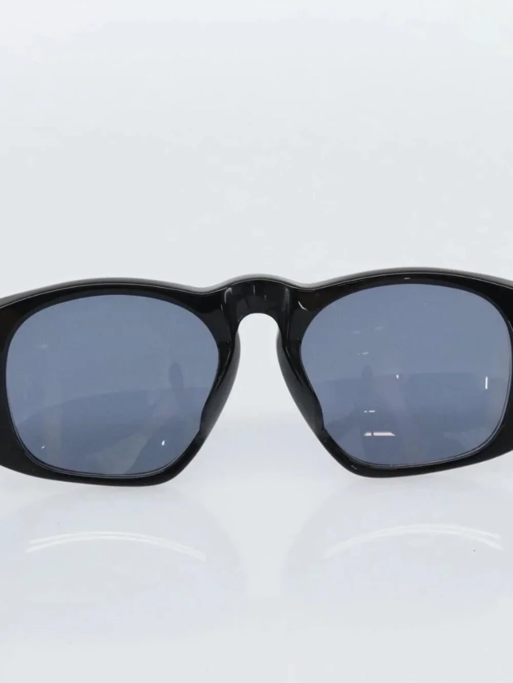 CHANEL Sunglasses Plastic Black Gold CC Auth bs35953